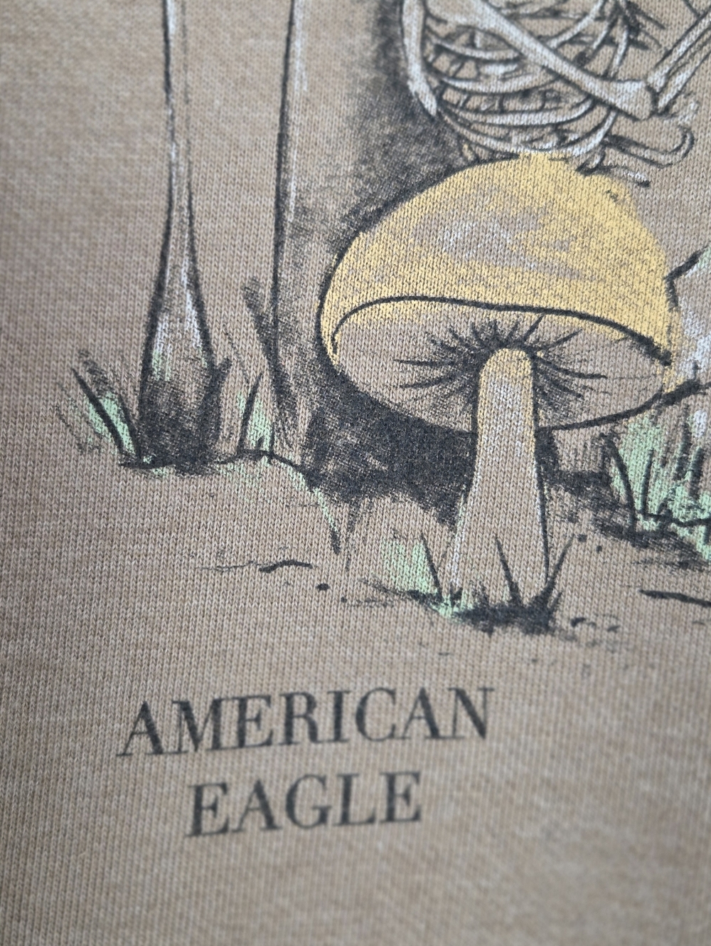 American Eagle Outfitters Skeleton Mushroom Crewneck Sweatshirt Size XS - Picture 4 of 7